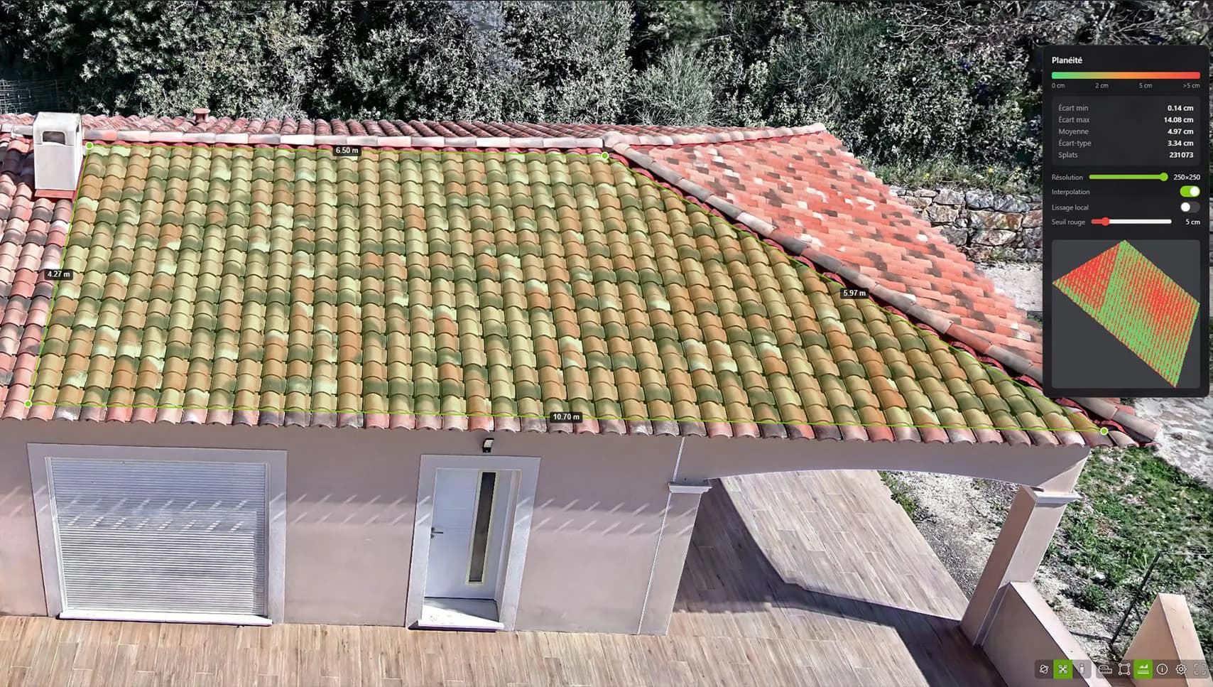 Scan LiDAR & heatmap de planéité